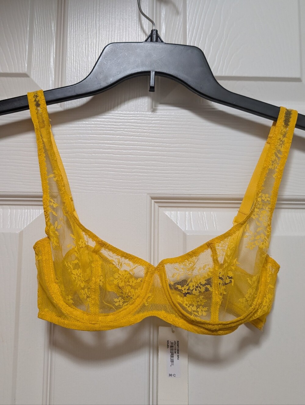 NWT Journelle yellow lace bra Size 30C Romy Demi Bra Soleil Floral